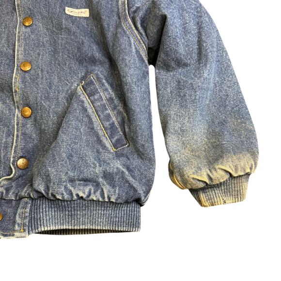VTG 80's-90's Rare Guess Denim Spell Out Jacket Size Kids XL 6 - 6X/7 flannel - Picture 7 of 16